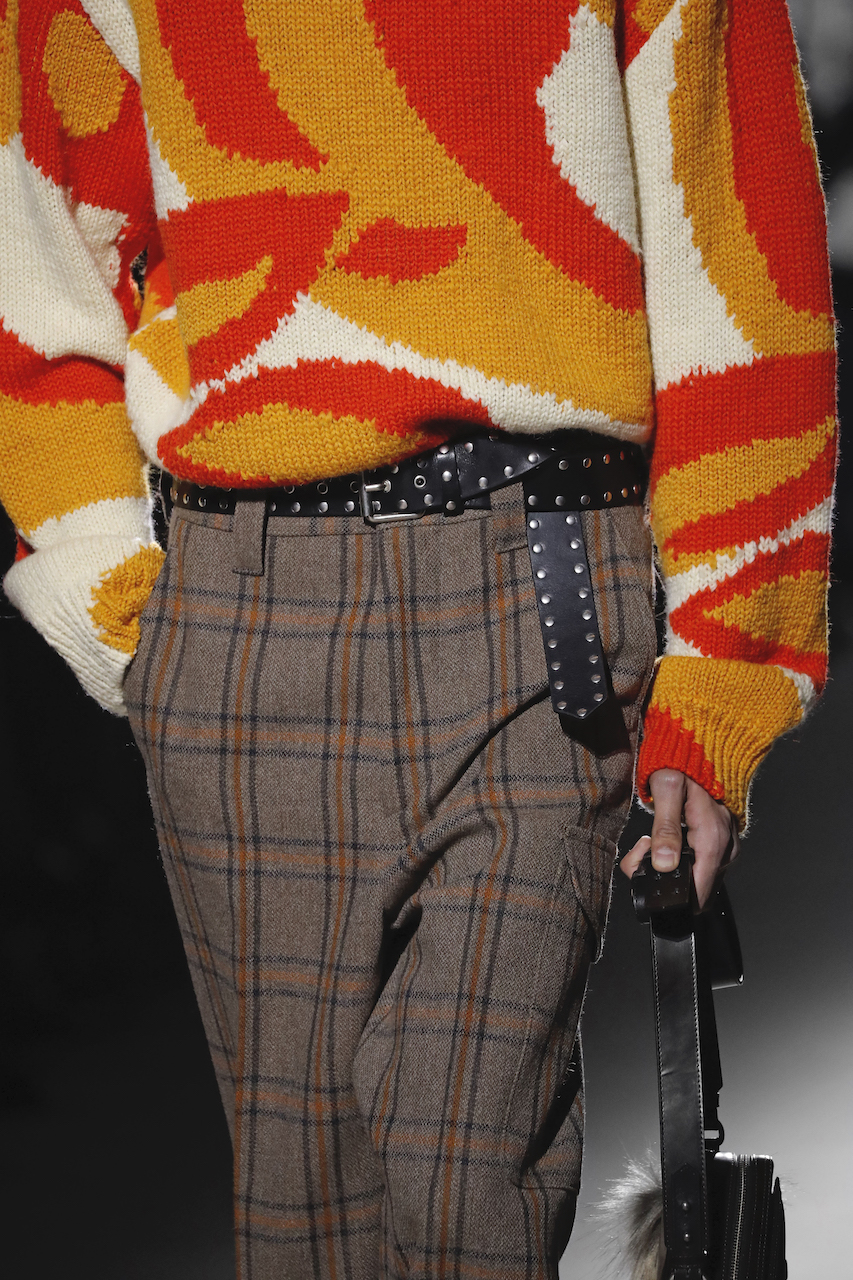 Model wears an outfit , as part of the men s wear autumn winter 2020 2021, men fashion week, Paris, France, from the house of Dries Van Noten